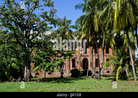 A former hospital on Salvation's islands. Inmates of former penal colony were treated there. Stock Photo
