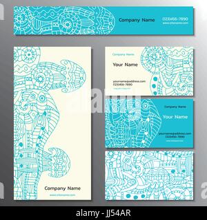 Vector illustration of a brand book, business cards, flyers and  Stock Vector