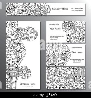 Vector illustration of a brand book, business cards, flyers and  Stock Vector