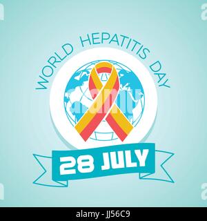 Calendar for each day on july 28. Greeting card. Holiday -   World Hepatitis Day. Icon in the linear style Stock Vector