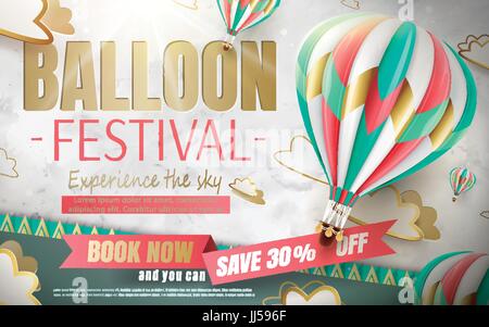Balloon festival ads, hot air balloon tour for travel agency and ...