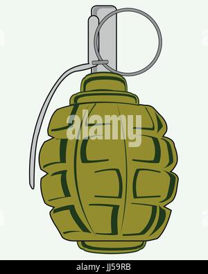 Weapon grenade on white Stock Vector