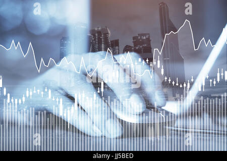 e-business or forex concept, business online, abstract financial charts with statistics Stock Photo