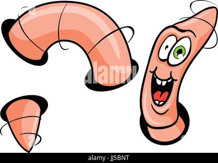 Isolated Cartoon Funny Worm Stock Vector