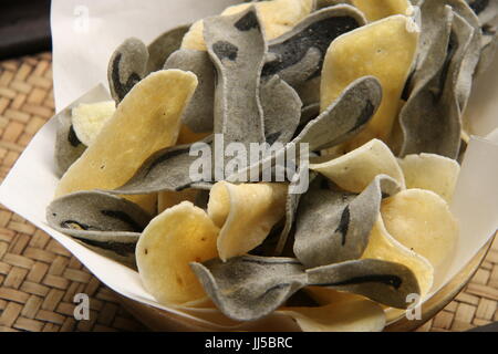 Ceriping Singkong, popular cassava crisps from Magelang, Central Java. Stock Photo