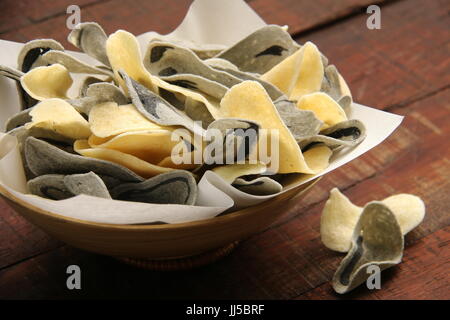 Ceriping Singkong, popular cassava crisps from Magelang, Central Java. Stock Photo