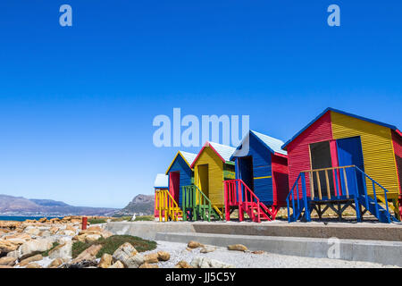 colorful beach houses in Cape Town, South Africa Stock Photo