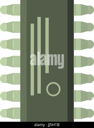 Microcircuit icon, cartoon style Stock Vector