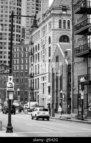 Street view in the City of Boston - BOSTON / MASSACHUSETTS - APRIL 3, 2017 Stock Photo