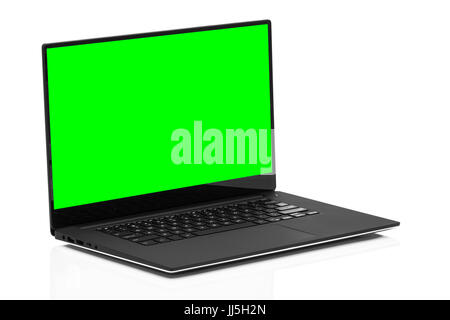 Sleek modern business laptop on white background Stock Photo