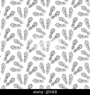 Footprints of shoes seamless pattern. Traces of footwear endless background. Shoes repetitive texture. Vector illustration. Stock Vector