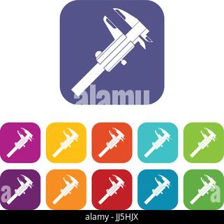 Calipers icons set Stock Vector