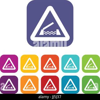 Movable bridge warning sign. Vector illustration Stock Vector Image ...
