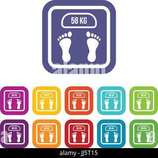 Weight scale icons set Stock Vector