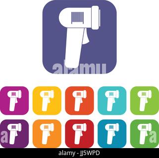 Erp red, blue and green vector pointers icons. Set of colorful location ...