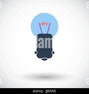 Bulb. Single flat icon on white background. Vector illustration. Stock Vector