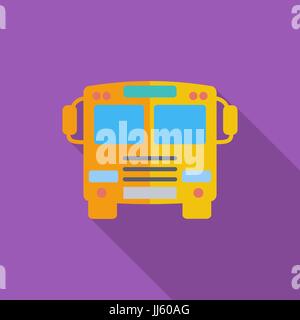 Bus icon. Flat vector related icon with long shadow for web and mobile applications. It can be used as - logo, pictogram, icon, infographic element. V Stock Vector