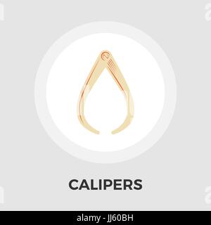 Calipers icon vector. Flat icon isolated on the white background. Editable EPS file. Vector illustration. Stock Vector