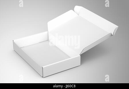 Blank tuck top box template, single open paper box mockup isolated on ...