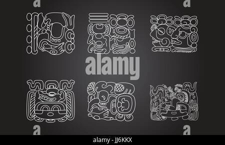 American indians, Maya and Aztec symbolic ornaments Stock Vector