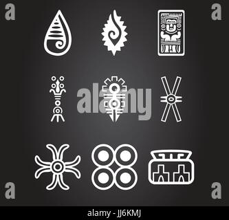 American indians, Maya and Aztec symbolic ornaments Stock Vector