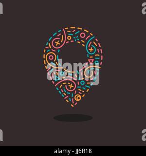 Abstract business logo icon with location Stock Vector