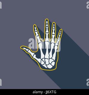 Anatomy hand icon. Flat vector related icon with long shadow for web and mobile applications. It can be used as - logo, pictogram, icon, infographic e Stock Vector