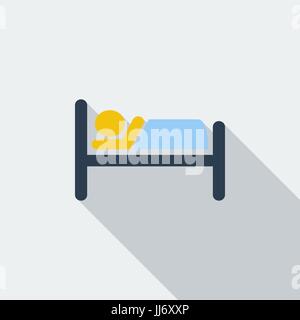 Hotel icon. Flat vector related icon with long shadow for web and mobile applications. It can be used as - logo, pictogram, icon, infographic element. Stock Vector