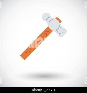 Hammer. Flat vector icon for mobile and web applications. Vector illustration. Stock Vector