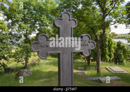 Wallenberg's mausoleum is the genus Wallenberg's burial site, Lindö, Stockholm, Sweden. Stock Photo