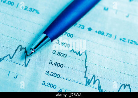 pen and stock markets graphs Stock Photo