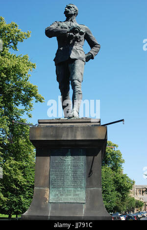 statue to a gallant soldier erected in Hexham Stock Photo