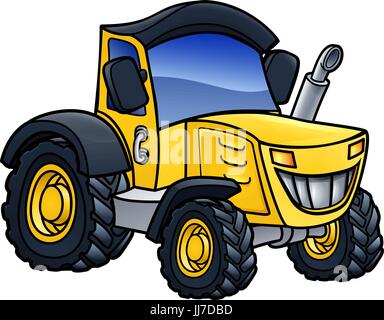 Tractor Vehicle Cartoon Stock Vector