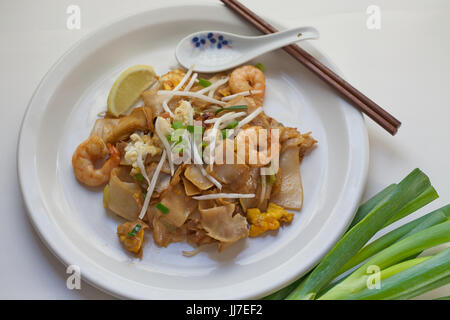 Penang Fried Flat Noodles Stock Photo