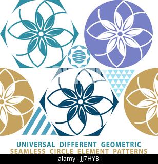Vector seamless patchwork background from dark blue and white ornaments, geometric patterns, art Stock Vector