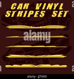 Car stripe design set to print and cut on vinyl Stock Vector