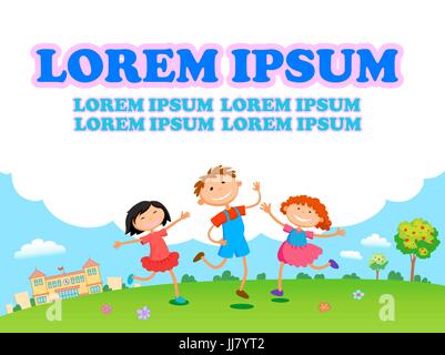 children play clouds design over sky background vector illustration Stock Vector