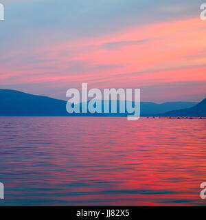 Seascape - Adriatic Sea in the dusk, Montenegro Stock Photo