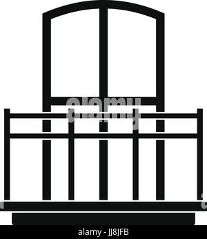 Wide balcony icon, simple style Stock Vector