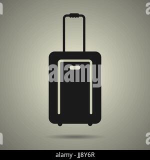 travel bag icon in black and white style, isolated Stock Vector