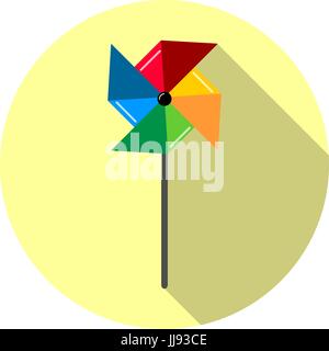 Pinwheel icon in a flat style, isolated Stock Vector