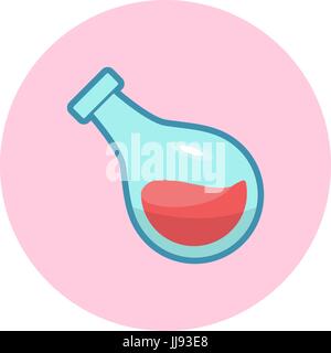 Magic potion with bottle in flat design Stock Vector