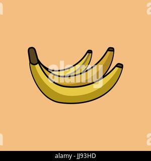 Brunch of bananas isolated in flat design Stock Vector