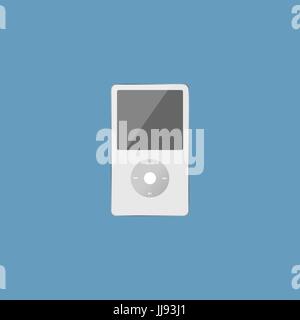 music player icon in flat style, isolated Stock Vector