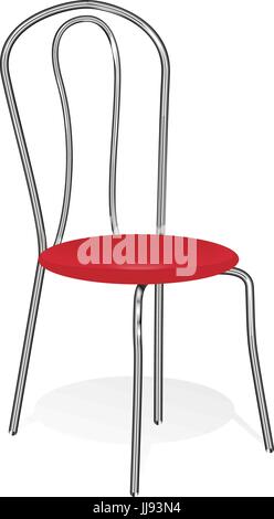 chair with red seat on the white background Stock Vector