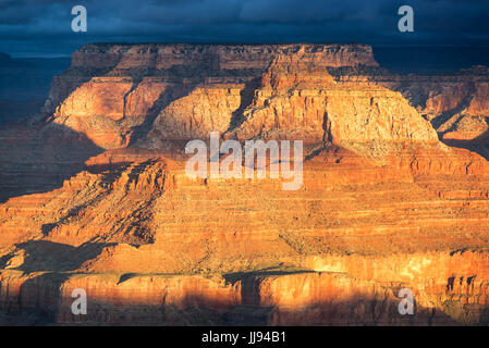 Grand Canyon details as seen in the early morning sunlight Stock Photo