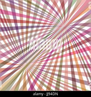 Multicolored curved ray burst background - vector graphic from swirling rays Stock Vector