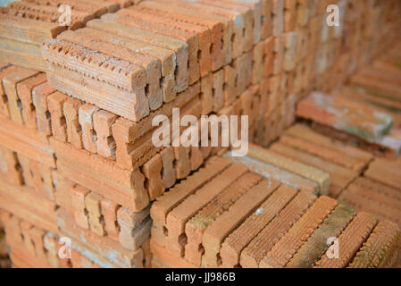 Stack of bricks background Stock Photo