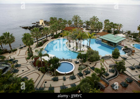 Swimming Pool, Royal Savoy hotel, Funchal, Madeira, Portugal Stock Photo
