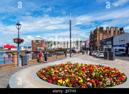 Seafront and harbour in Oban town centre, Argyll and Bute, Scotland, UK Stock Photo